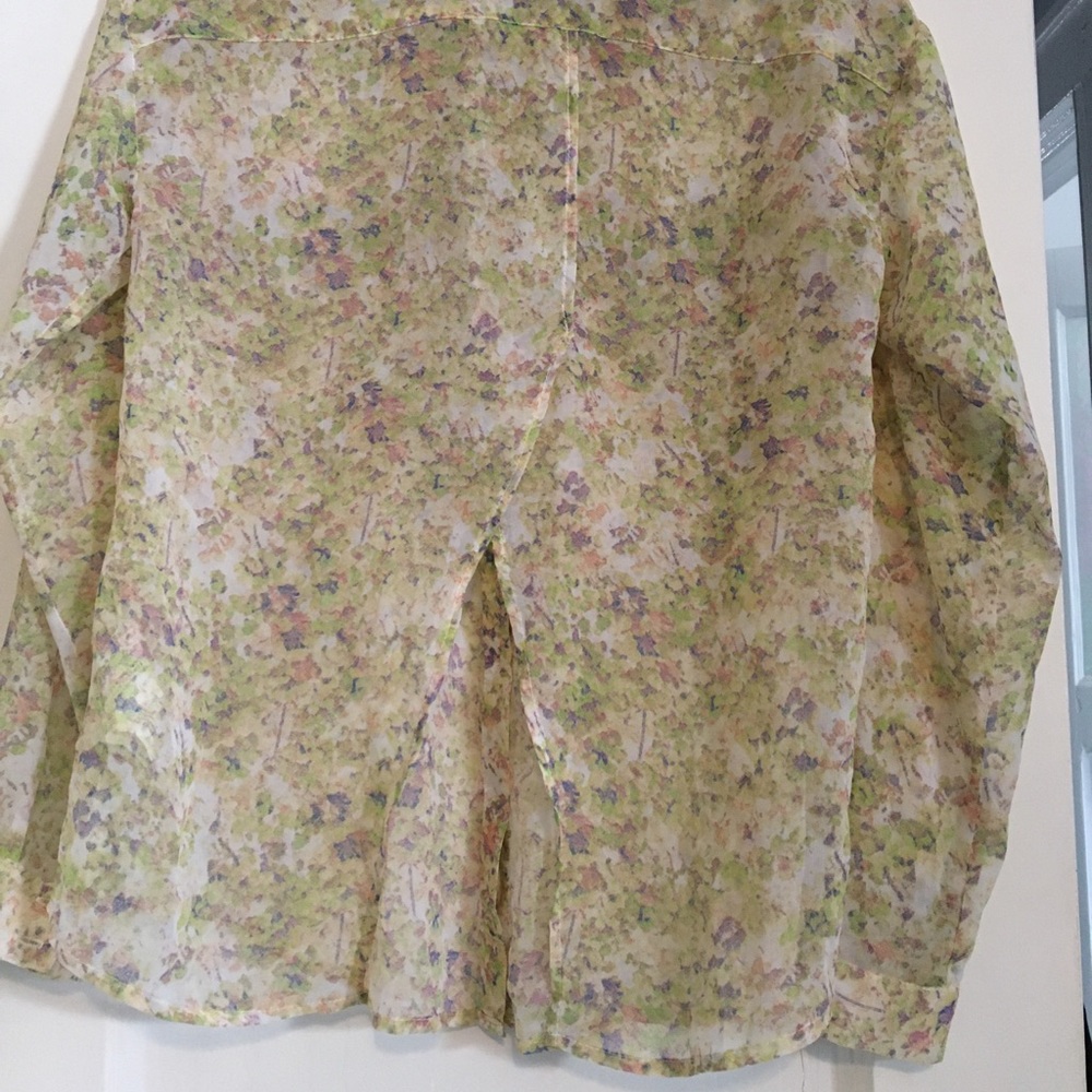Pull And Bear Sheer Button Up Blouse - image 3